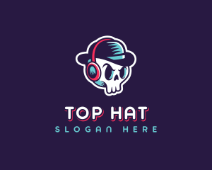 Skull Fedora Broadcasting logo design