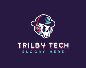 Skull Fedora Broadcasting logo design