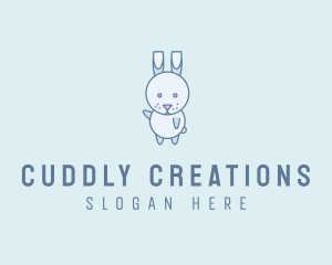 Cute Dancing Rabbit logo design