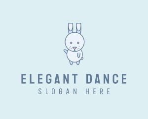 Cute Dancing Rabbit logo design