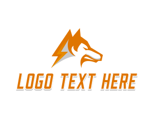 Wolf Lightning Animal logo