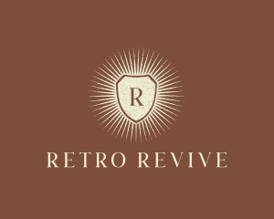 Retro Brand Shield logo design