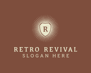 Retro Brand Shield logo design