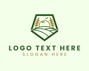 Natural Wheat Farm Field logo