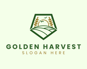 Natural Wheat Farm Field logo design