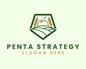 Natural Wheat Farm Field logo design