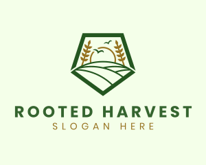 Natural Wheat Farm Field logo design