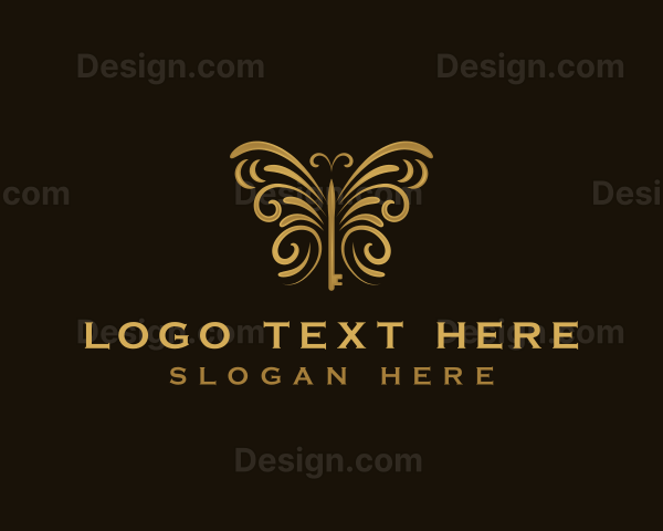 Stylish Butterfly Key Logo