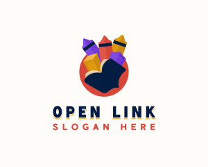 Open Book Child Learning logo design