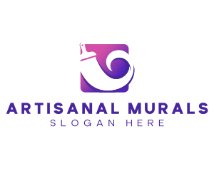 Muralist Paint Brush logo design