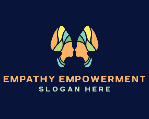 African Butterfly Woman logo design