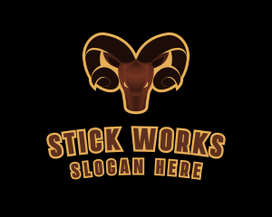 Ram Animal Horn logo design