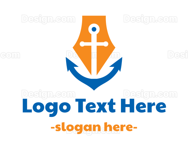 Maritime Ocean Anchor Logo