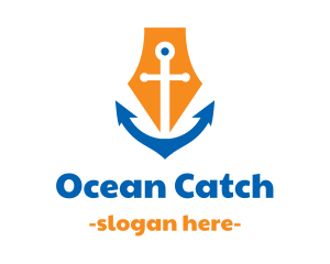 Maritime Ocean Anchor logo design