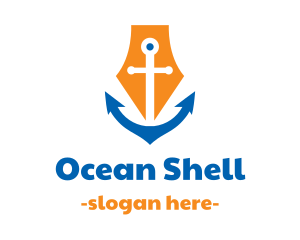 Maritime Ocean Anchor logo design