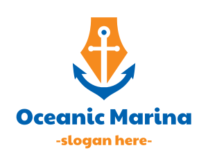 Maritime Ocean Anchor logo design