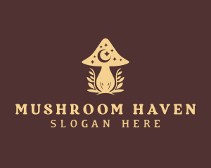 Mystic Moon Mushroom logo design