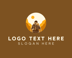 Mountain Climbing Trek Hike logo design