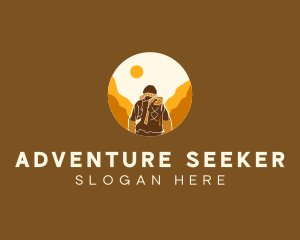 Mountain Climbing Trek Hike logo design