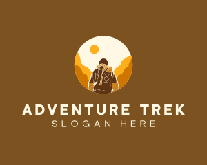 Mountain Climbing Trek Hike logo design