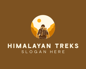 Mountain Climbing Trek Hike logo design