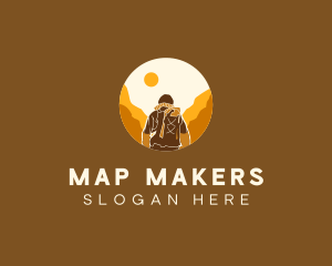 Mountain Climbing Trek Hike logo design