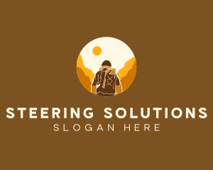 Mountain Climbing Trek Hike logo design