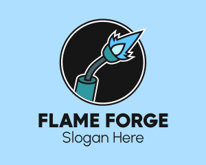 Round Blowtorch Badge logo design