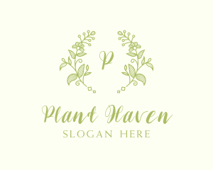 Beauty Plant Wreath logo design