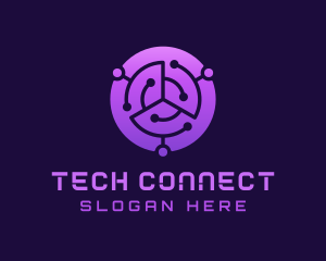Purple Round Circuit Logo