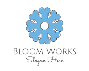 Blue Snowflake Bone logo design