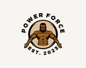 Strong Muscle Man logo design