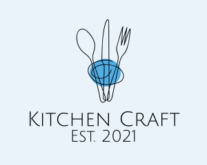 Minimalist Kitchen Cutlery  logo design