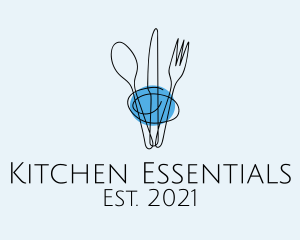 Minimalist Kitchen Cutlery  logo design