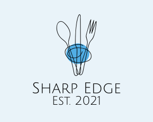 Minimalist Kitchen Cutlery  logo design