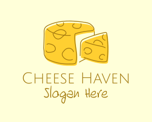 Cheese Wheel Slice logo design