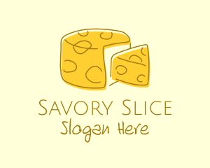 Cheese Wheel Slice logo design