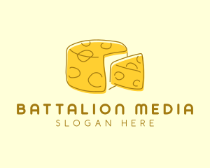 Cheese Wheel Slice logo design