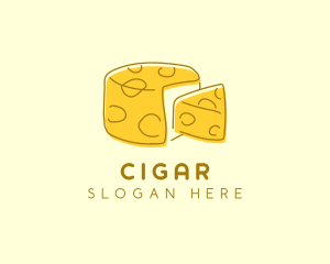 Cheese Wheel Slice logo design