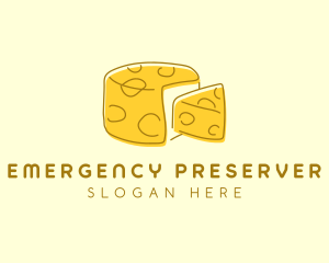 Cheese Wheel Slice logo design