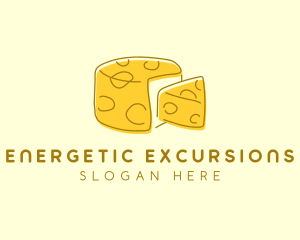 Cheese Wheel Slice logo design