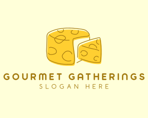 Cheese Wheel Slice logo design