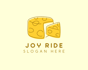 Cheese Wheel Slice logo design