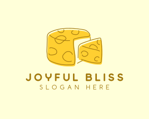 Cheese Wheel Slice logo design