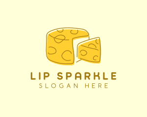 Cheese Wheel Slice logo design