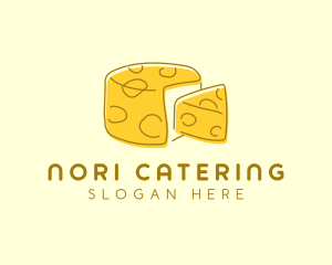 Cheese Wheel Slice logo design