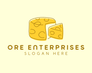 Cheese Wheel Slice logo design