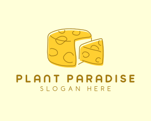 Cheese Wheel Slice logo design