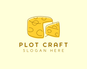 Cheese Wheel Slice logo design