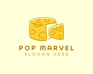 Cheese Wheel Slice logo design